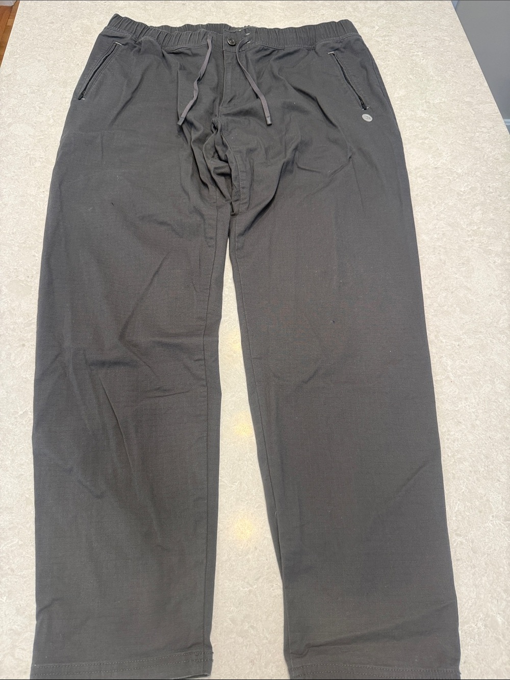 L.L. Bean Men's Black Drawstring Joggers with Zip Pockets